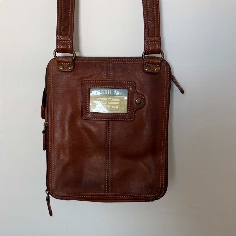 Fossil, vintage Brown Leather Crossbody Bag - Picture 10 of 10